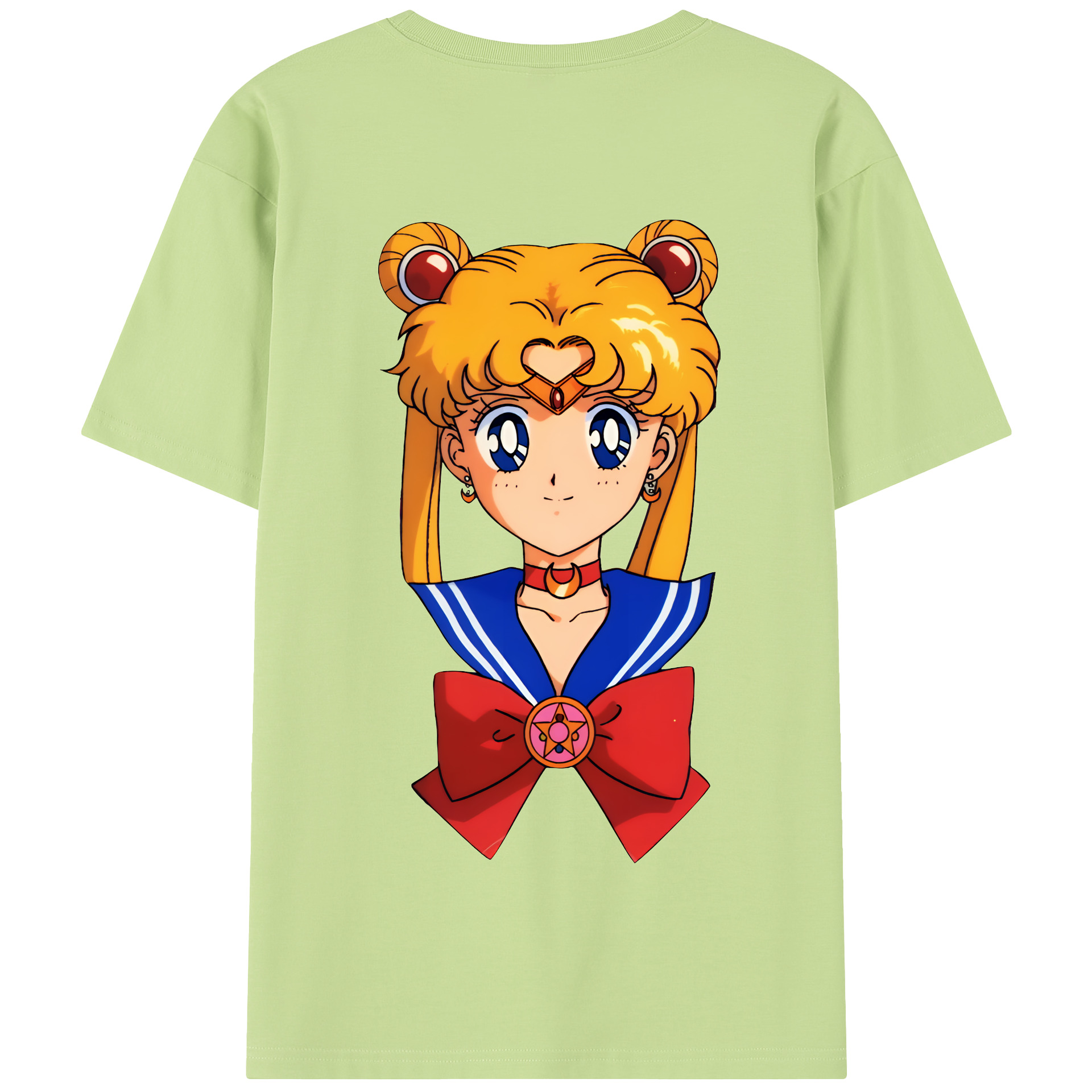 （画像用） 美少女戦士セーラームーン 月野 うさぎ つきの うさぎ Sailor Moon Tsukino Usagi 綿100％半袖Tシャツ（背面プリント）